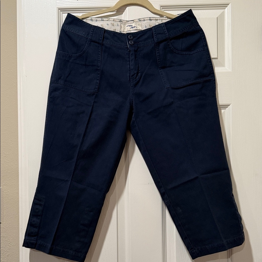 Crazy Shirts Navy Blue Capri Pants